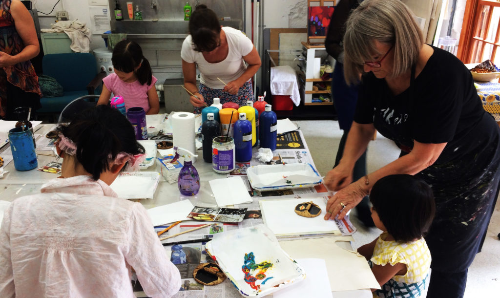Basia Zielinska running an Art Box Workshop for local councils
