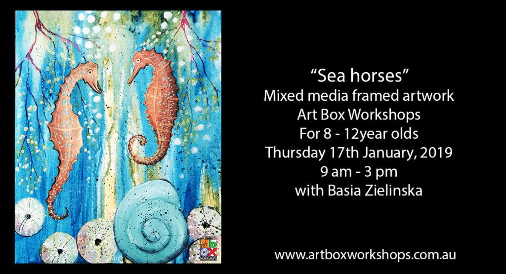 Sea horse painting at Art Box Workshops