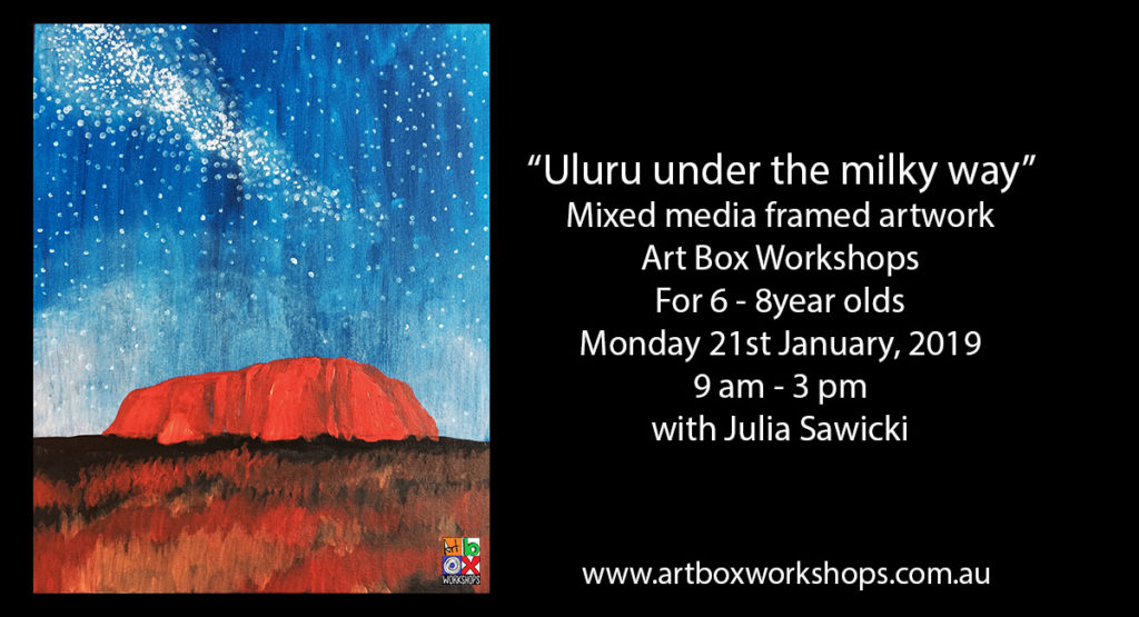 Painting of Uluru at Art Box Workshops