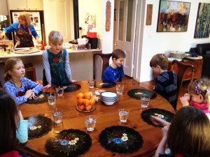 children sitting at a table