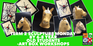 Art Box Workshops sculptures from Monday afternoon class , term 2, 2016.