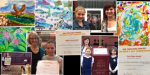 Art Box Workshop prizwe winners for the Threatened species award at Parliament House, Sydney