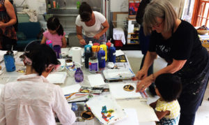 Basia Zielinska running an Art Box Workshop for local councils