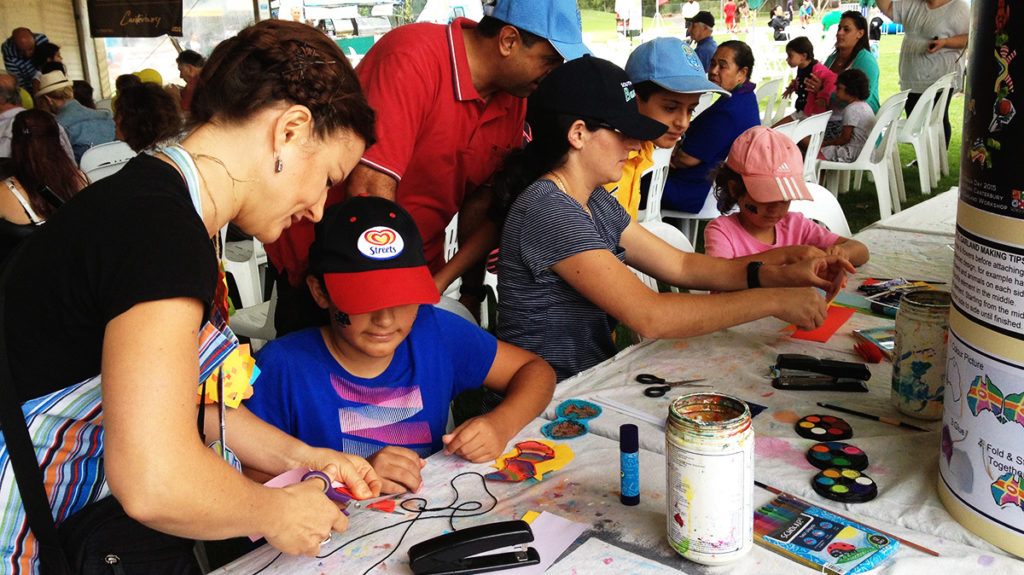 Julia Sawicki running an Art Box Workshops for local council