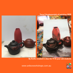 Still life painting by Emilie at Art Box Workshops