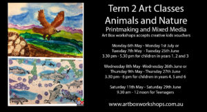 Term two art classes at Art Box Workshops