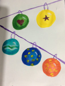 Virtual gallery, Christmas Baubles painting