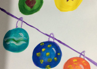 Virtual gallery, Christmas Baubles painting