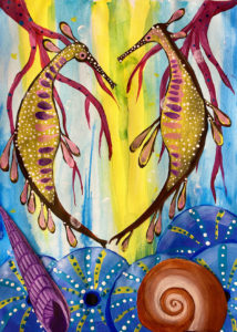 Virtual gallery, painting of weedy sea dragons