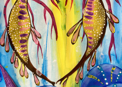 Virtual gallery, painting of weedy sea dragons