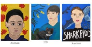 self portraits painted at art box workshops