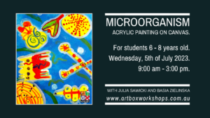 painting of micro organisms at Art Box Workshops
