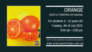 orange painting at Art Box Workshops