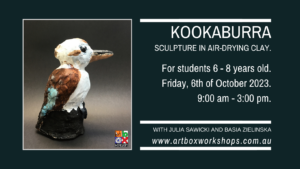 Kookaburra sculpture at Art Box Workshops