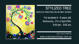 Stylized tree painting at Art Box Workshops