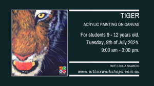 Tiger painting at Art Box Workshops