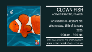 clown painting created at Art Box Workshops