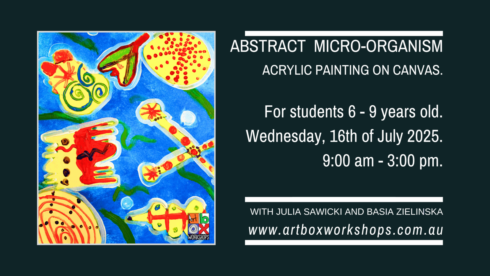 Abstract microorganisms painting at Art box workshops