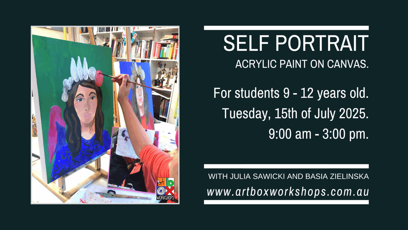 self portrait at Art Box Workshops