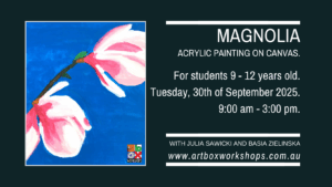 Magnolia painting at Art Box Workshops