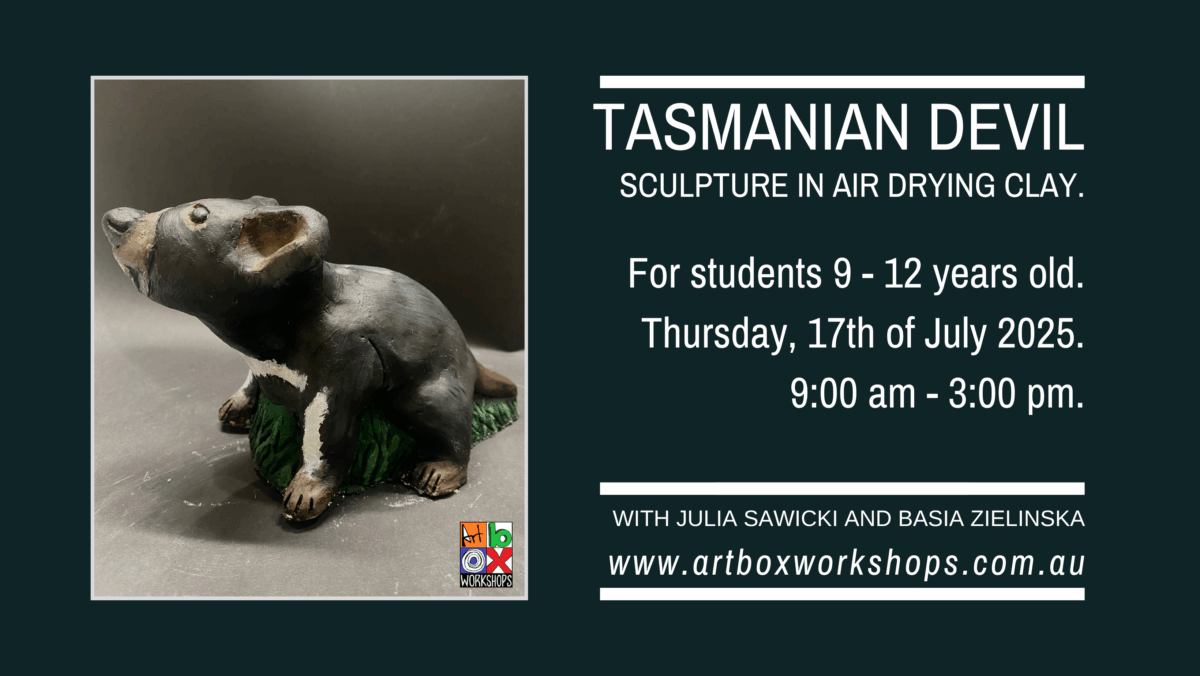 Sculpture of Tasmanian Devil created at Art Box Workshops