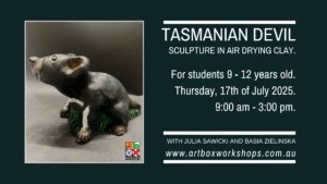 Sculpture of Tasmanian Devil created at Art Box Workshops