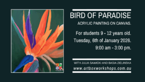 Bird of Paradise painting at Art Box Workshops