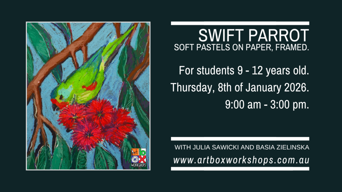 Swift Parrot drawing Art Box Workshops