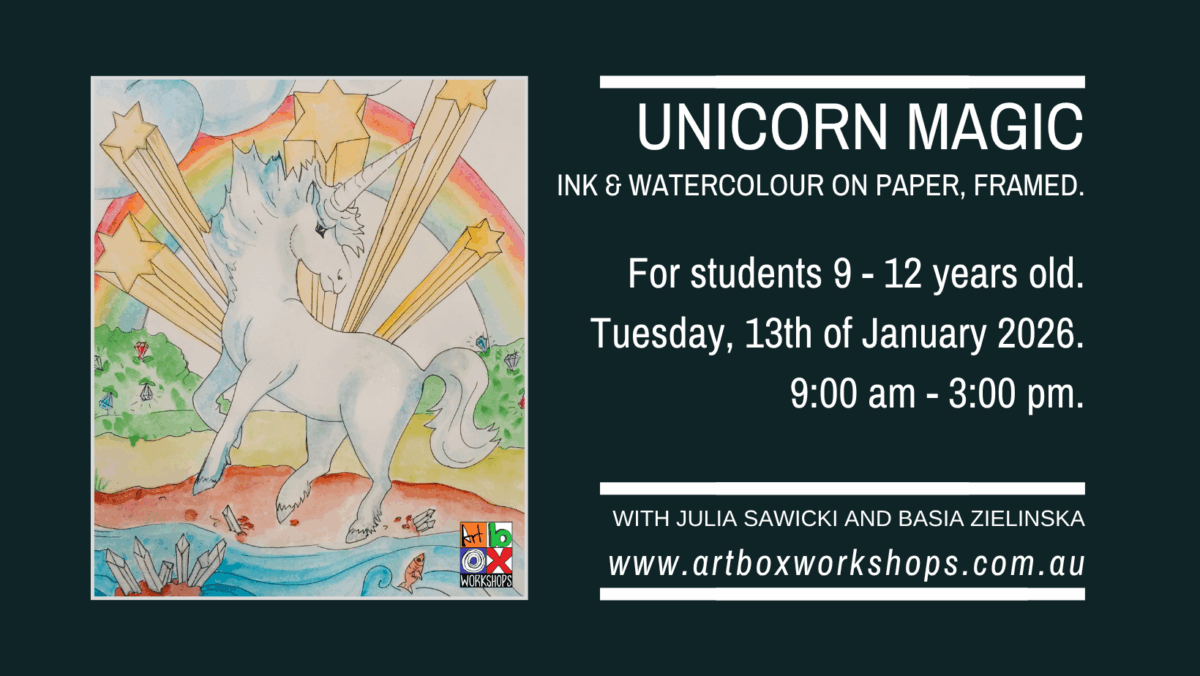 Unicorn Illustration created at Art Box Workshops
