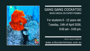 Gang gang cockatoo painting at Art Box Workshops