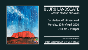 Uluru landscape painting at Art Box Workshops
